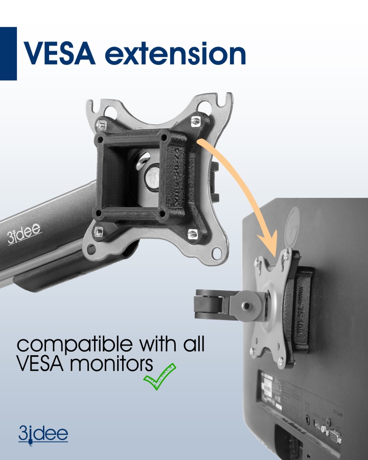 Kit adaptateur VESA universel 50x50 à 75x75mm et 75x75 à 100x100mm - pour étendre le modèle de trous VESA