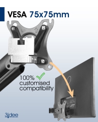 Adaptateur VESA compatible avec le moniteur DELL (S2240L, S2240M, S2340L, S2340M, S2440L) - 75x75mm