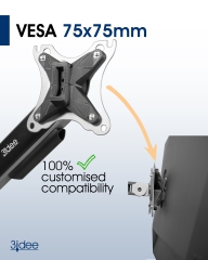 Adaptateur VESA compatible avec le moniteur HP PC All-in-One (Z32k G3) - 75x75mm