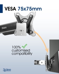 Adaptateur VESA compatible avec les moniteurs HP (M27h, M24h, 524sh, 527sh) - 75x75mm